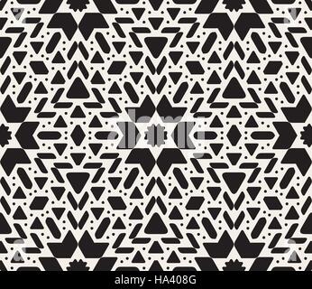 Seamless Vector Oriental noir et blanc motif géométrique Illustration de Vecteur