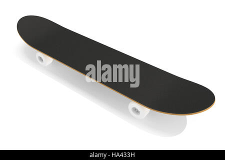 Skateboard deck rendu isolé sur fond blanc. Banque D'Images