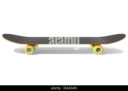 3d rendring skateboard rouge isolé sur fond blanc, side view Banque D'Images