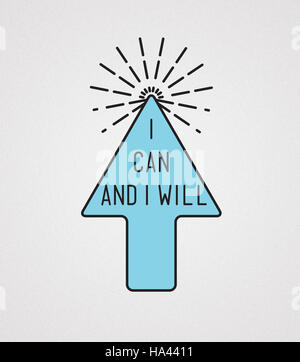 Je peux et illustration d'inspiration, de motivation de prix Banque D'Images
