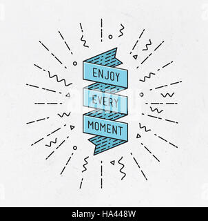 Profiter de chaque moment d'inspiration, illustration motivational quotes Banque D'Images