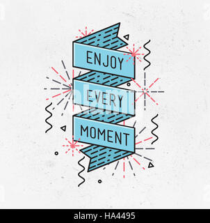 Profiter de chaque moment d'inspiration, illustration motivational quotes Banque D'Images