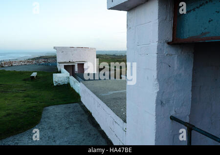 Vue sur le Sud de l'embrasure du nord de l'embrasure à Blyth, Musée de la batterie de Northumberland Blyth Banque D'Images