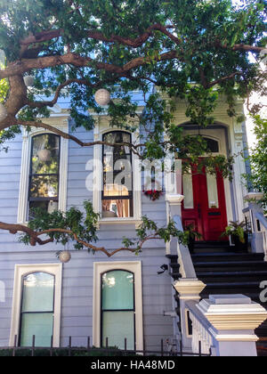 San Francisco, CA, États-Unis, Old Houses, porte d'entrée, Façade privée en bois, maison de ville dans le district de Haight Ashbury, Banque D'Images