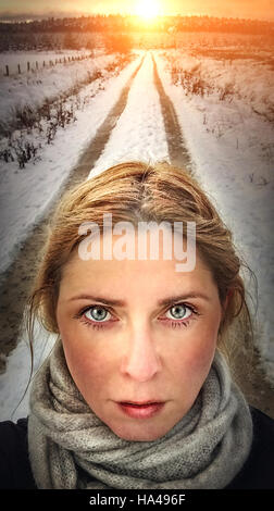 Portrait d'illustration artistique close up of woman face Banque D'Images