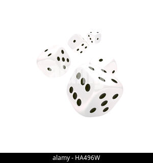 Dés classique le rendu 3D sur blanc Banque D'Images