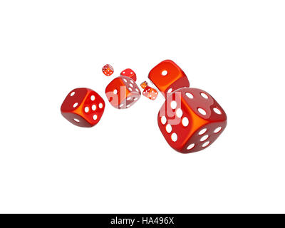Dés classique le rendu 3D sur blanc Banque D'Images