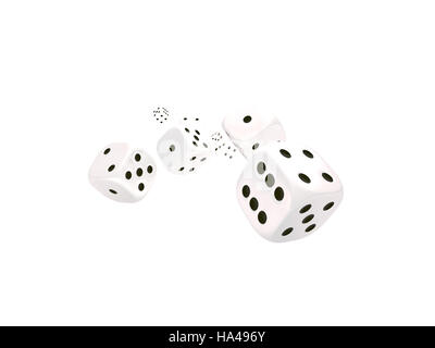 Dés classique le rendu 3D sur blanc Banque D'Images