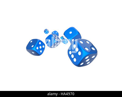 Dés classique le rendu 3D sur blanc Banque D'Images