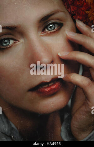 Portrait romantique de la young woman smiling Banque D'Images