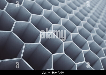 Le béton, en nid d'Hexagon motif de fond d'écran. Le Rendu 3D Banque D'Images