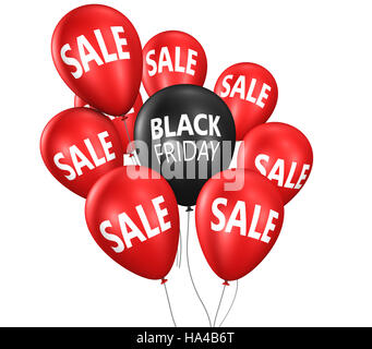 Le Black Friday shopping de Noël vente concept avec signe sur des ballons. Banque D'Images
