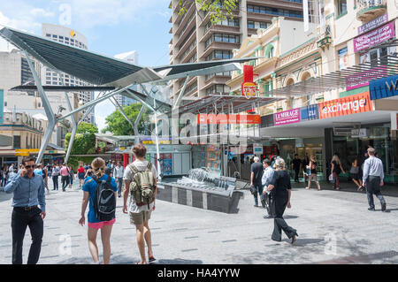 Queen Street Mall, de la ville de Brisbane, Brisbane, Queensland, Australie Banque D'Images