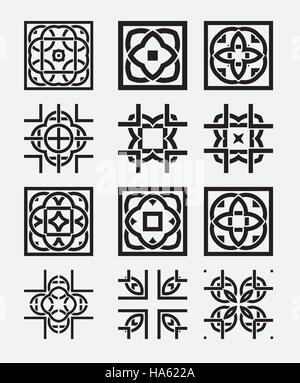 Élément de carreaux noeud celtique tribal pattern. La conception d'arrière-plan. Collection d'éléments de vecteur pour le papier peint et les modèles sans couture. Illustration de Vecteur