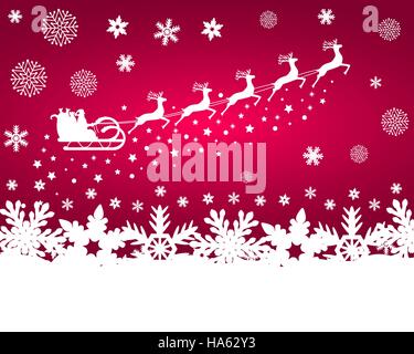 Père Noël en traîneaux dans le renne sur un pourpre backg Illustration de Vecteur