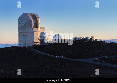 Observatoire de l'Haleakala Maui Hawaii USA au coucher du soleil Banque D'Images