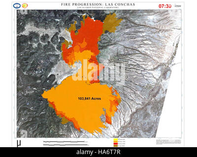 Losalamosnatlab 5891493746 Fire-progression map, Las Conchas Banque D'Images