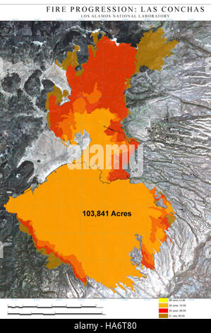 Losalamosnatlab 5891493830 Fire-progression map, Las Conchas Banque D'Images