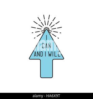 Je peut et va poster motivational quotes vecteur d'inspiration Illustration de Vecteur