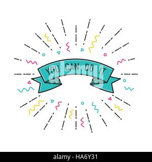 Vous pouvez le faire. Vector illustration d'inspiration, de motivation de prix télévision Illustration de Vecteur