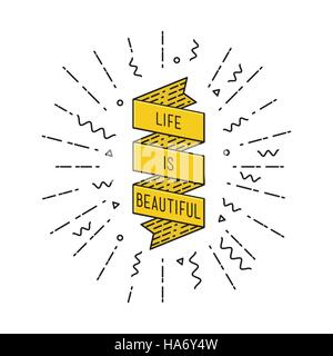 La vie est belle. Vector illustration d'inspiration, de motivation de prix Illustration de Vecteur