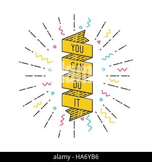 Vous pouvez le faire. Vector illustration d'inspiration, de motivation de prix télévision Illustration de Vecteur