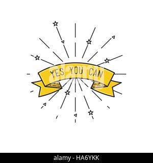 Oui vous pouvez. Vector illustration d'inspiration, de motivation de prix télévision poster Illustration de Vecteur
