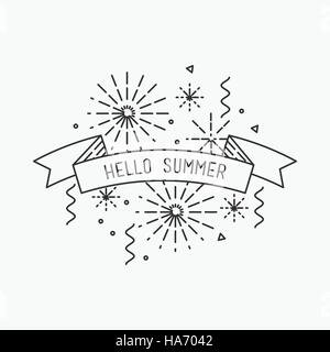 Bonjour l'été. Vector illustration d'inspiration Illustration de Vecteur