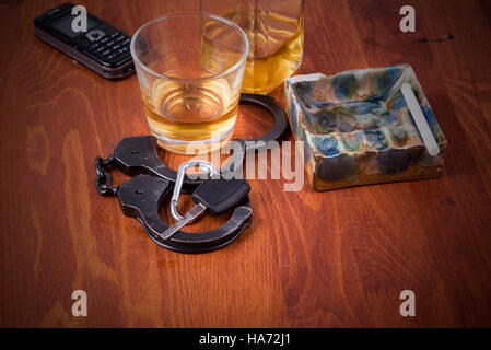 L'alcool, voiture, clés, tragédie Banque D'Images
