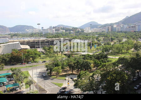 Rio de Janeiro, Brésil, 25 Novembre 2016 : Aterro do Flamengo, dans la région centrale de Rio de Janeiro, vu du haut d'un bâtiment. Dans les images Banque D'Images