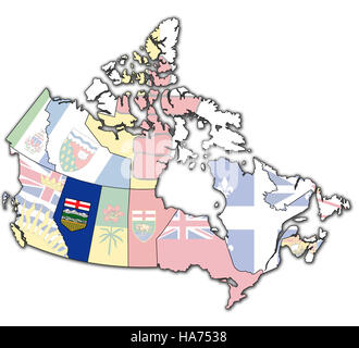 L'administration de l'alberta sur la carte du Canada avec des drapeaux Banque D'Images