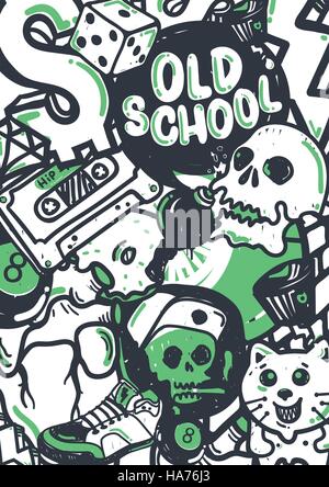 Autocollants Graffiti d'arrière-plan Illustration de Vecteur