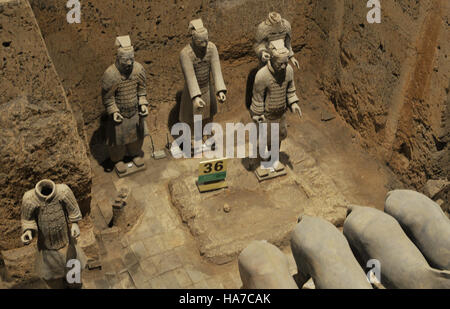Musée de soldats en terre cuite de Qin, X'ian Chine Banque D'Images