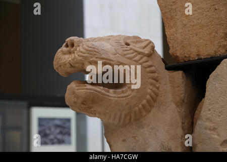 Mausolée de Pozo Moro. La civilisation ibérique. 6ème siècle avant JC. Détail de l'écran. Lion. Chinchilla de Monte-Aragon. L'Espagne. Banque D'Images