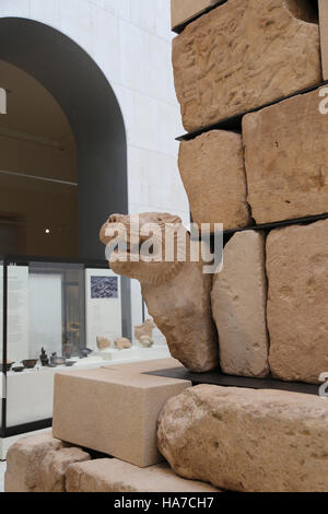 Mausolée de Pozo Moro. La civilisation ibérique. 6ème siècle avant JC. Détail de l'écran. Lion. Chinchilla de Monte-Aragon. L'Espagne. Musée national d'archéologie, Banque D'Images