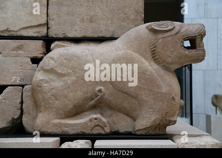 Mausolée de Pozo Moro. La civilisation ibérique. 6ème siècle avant JC. Chinchilla de Monte-Aragon. L'Espagne. Détail de l'écran. Lion. Musée national d'archéologie, Banque D'Images