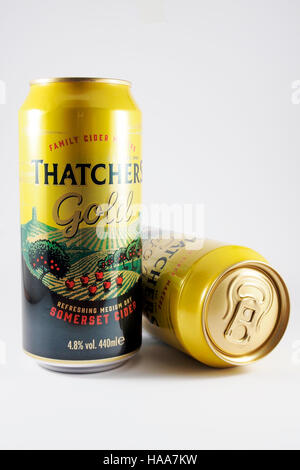 Un peut d'or Thatchers cidre Somerset. Banque D'Images