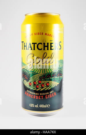 Un peut d'or Thatchers cidre Somerset. Banque D'Images