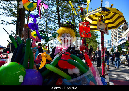 Scary clown à cooly rocks sur à Coolangatta dans queeenslands Gold Coast Banque D'Images