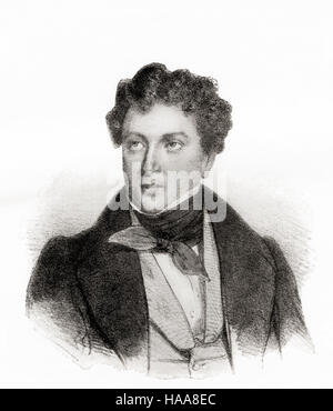 Alexandre Dumas, née Dumas Davy de la Pailleterie, 1802 - 1870, alias Alexandre Dumas, père. L'écrivain français. Banque D'Images