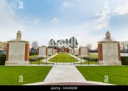 La Commonwealth War Graves Commission (CWGC) Cimetière commémoratif de Dunkerque, Dunkerque, France Banque D'Images