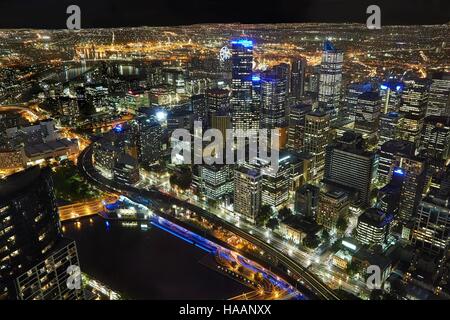 Au-dessus de Melbourne Banque D'Images
