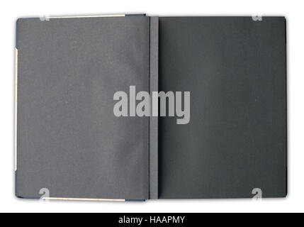 Old photo album - livre ouvert avec des pages blanches Banque D'Images