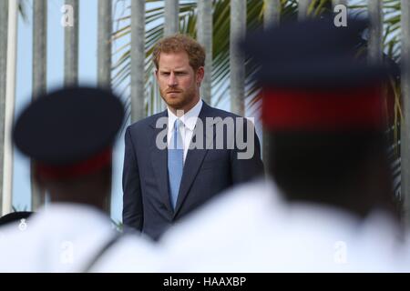 Le prince Harry arrive au port de croisière de la Grenade à la Grenade, au cours de la deuxième étape de sa tournée des Antilles. Banque D'Images