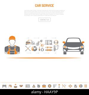 Le concept de service de voiture Illustration de Vecteur