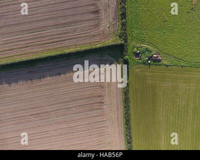 Image aérienne de terres arables dans Cheshire Banque D'Images