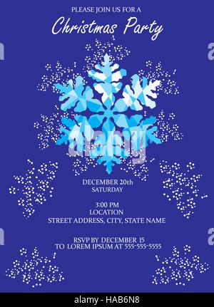Illustration vecteur de Noël carte invitation avec snowflake Illustration de Vecteur