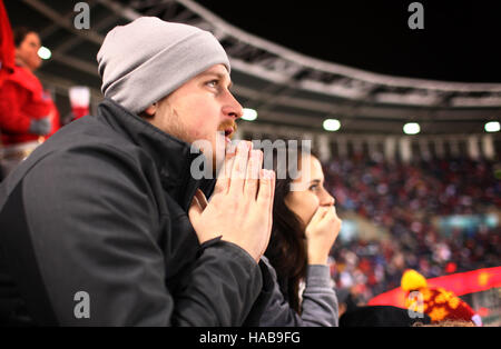Cleveland, Ohio, USA. 30Th Oct, 2016. CLEVELAND, OH - Octobre 30.Jason Myers prie pour un Indiens revenir pendant le quart de travail à Progressive Field pour le jeu 5 de la Série mondiale entre les Indians de Cleveland et les Cubs de Chicago. (Michael F. McElroy © Michael F. Mcelroy/ZUMA/Alamy Fil Live News Banque D'Images