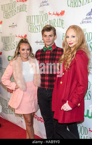 Hollywood, Etats-Unis. 27 Nov, 2016. Jenny le veau, Garrett Clayton, Elizabeth Stanton arrive au 85e Congrès annuel Hollywood Parade de Noël 27 Novembre, 2016 à Holllywood, en Californie. © l'accès Photo/Alamy Live News Banque D'Images