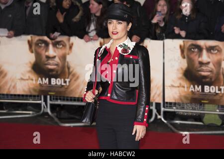 Londres, Grossbritannien. 28 Nov, 2016. Salma Hayek participe à 'Je suis Äò 'vis Äô Première mondiale à Leicester Square à Londres, Angleterre (28/11/2016). | Verwendung weltweit © dpa/Alamy Live News Banque D'Images